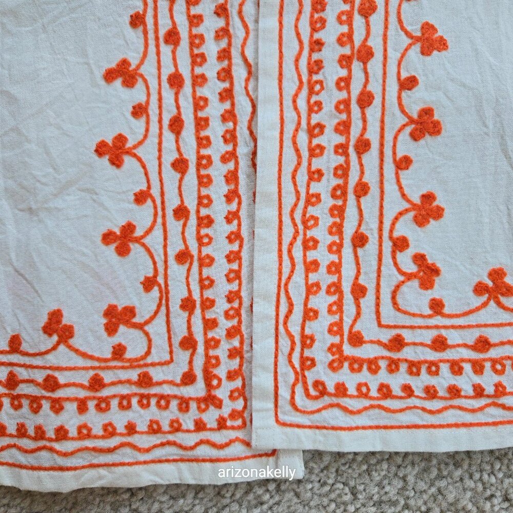 NWT Madison Mathews Embroidered Cotton Tunic Coverup Top - Picture 4 of 7
